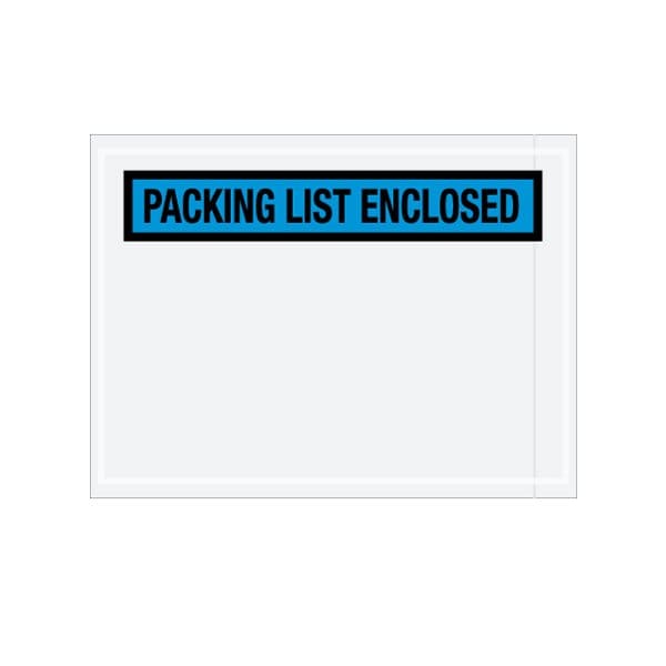 Bsc Preferred 4-1/2 x 6'' Blue ''Packing List Enclosed'' Envelopes, 1000PK PL488 - main